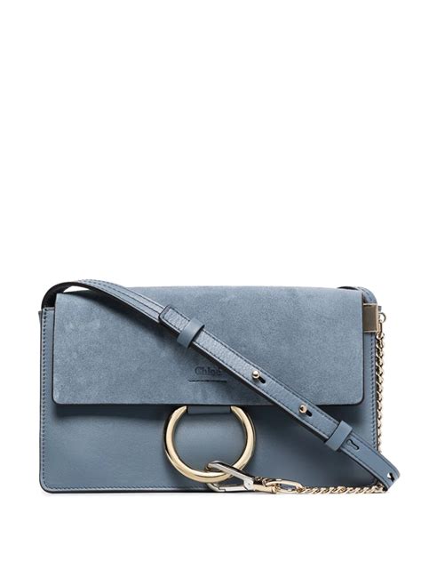 chloe faye small washed blue gold|Chloé Faye Small Shoulder Bag .